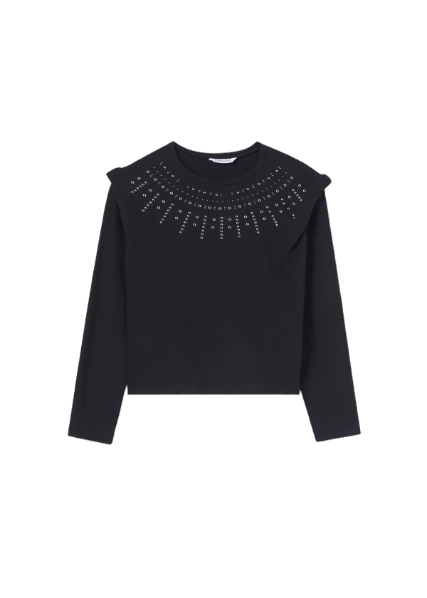 Mayoral Girls Age 8 Studded Detail Long-Sleeved Top