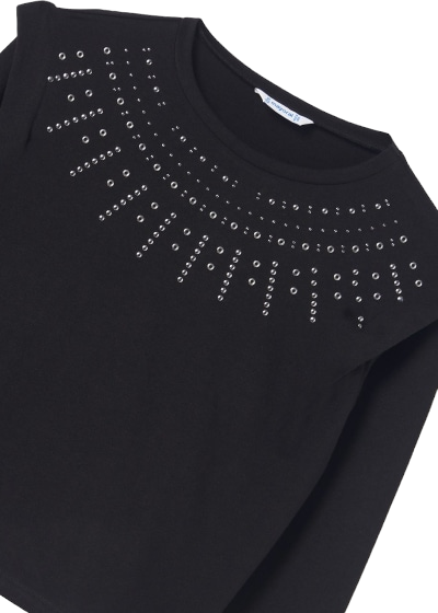 Mayoral Girls Age 8 Studded Detail Long-Sleeved Top