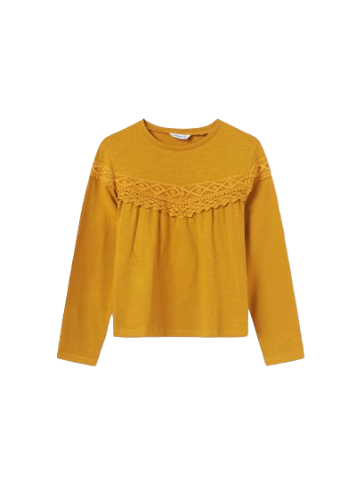 Mayoral Girls Age 8 Embroidered Long-Sleeved Top