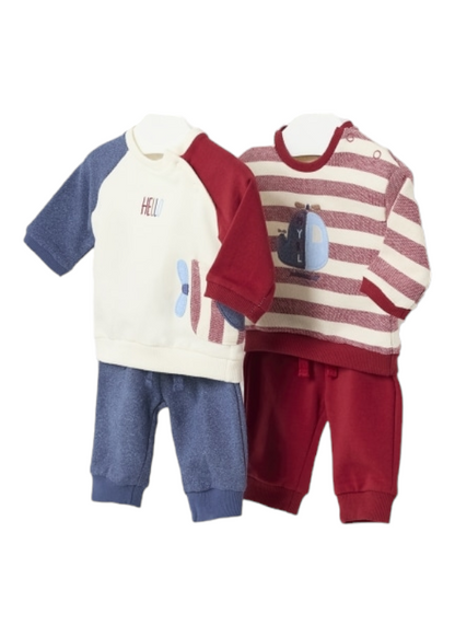 Mayoral Newborn Boys Four-Piece Mix and Match Set With Embroidered Motif