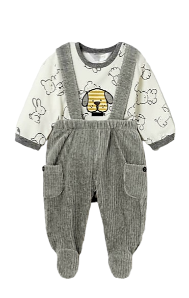 Mayoral Newborn Boys Corduroy Dungaree Set