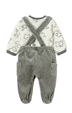 Mayoral Newborn Boys Corduroy Dungaree Set