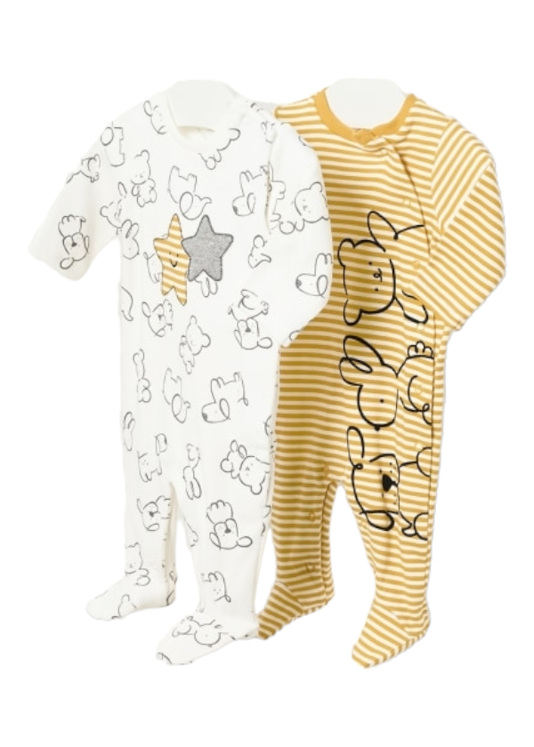 Mayoral Newborn Twin-Pack Cotton Sleep Suit Set