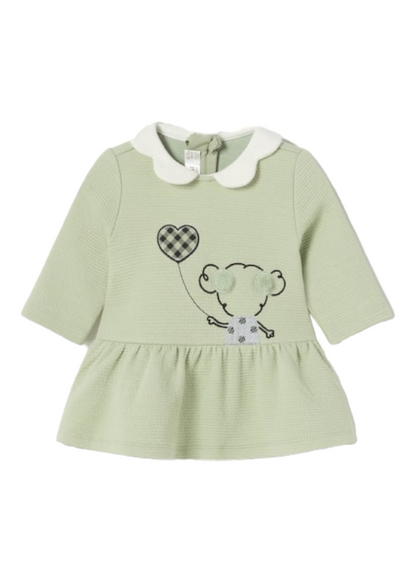 Mayoral Newborn Girls Heart Balloon Enbroidered Dress