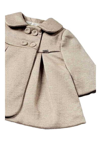 Newborn Girls (0-1 Month) Super Soft Beige Fleece Lined Coat