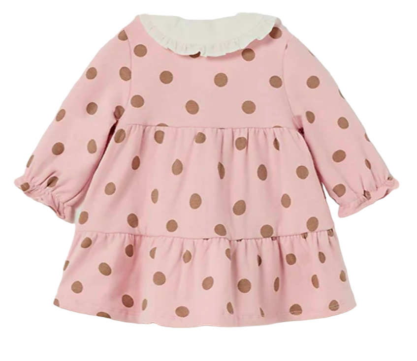 Mayoral Newborn Girls Tiered Polka Dot Dress