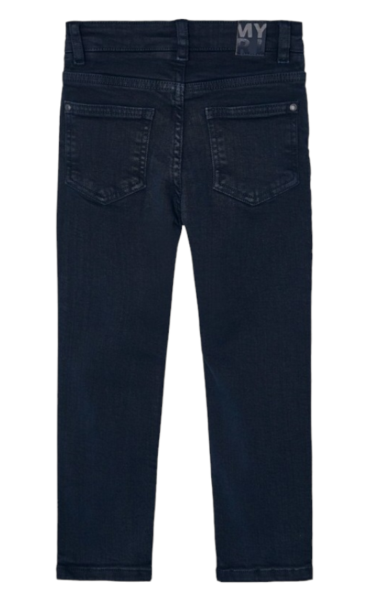 Mayoral Age 4 Boys Deep Blue Skinny Fit Cotton Trousers