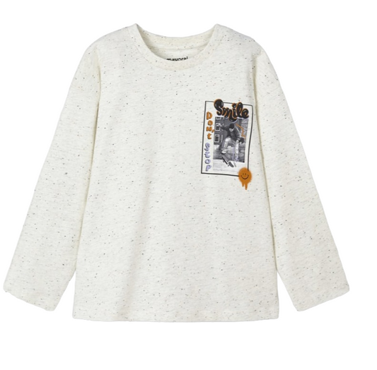 Mayoral Age 4 Boys Long sleeved Graphic Print Top