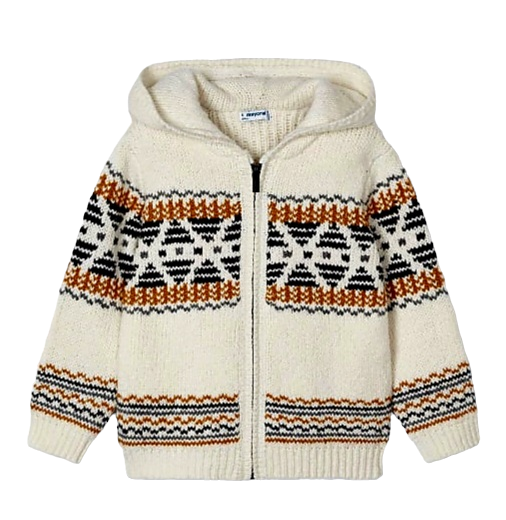 Mayoral Age 4 Boys Chunky Knit Hooded Cardigan