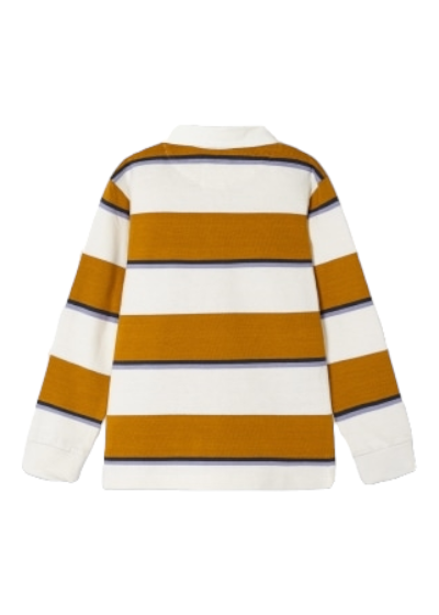 Mayoral Age 4 Boys Long-Sleeved Striped Polo Shirt