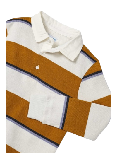 Mayoral Age 4 Boys Long-Sleeved Striped Polo Shirt