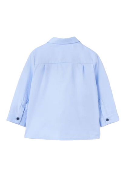 Long Sleeved Blue 'Dobby' Shirt