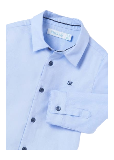 Long Sleeved Blue 'Dobby' Shirt