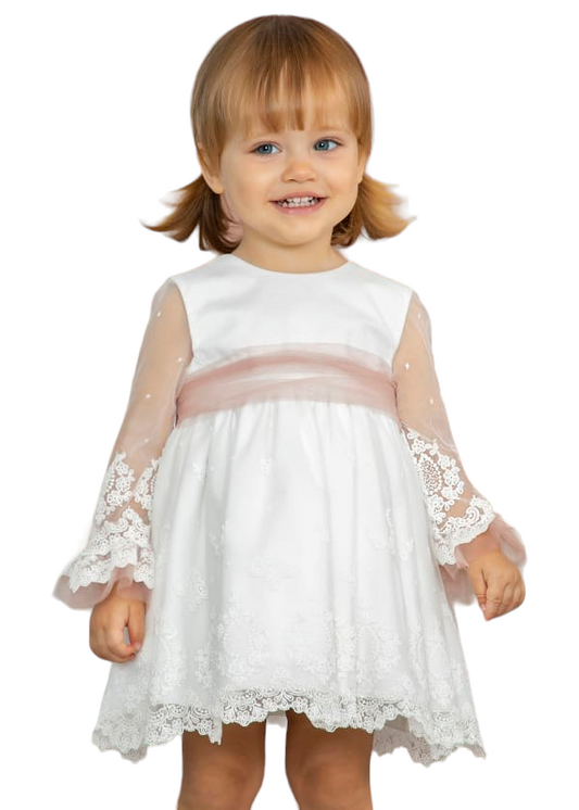 Abel & Lula Girls Embroidered Tulle Dress Age 12 Months