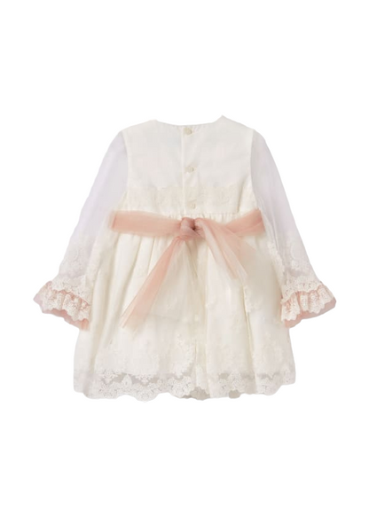 Abel & Lula Girls Embroidered Tulle Dress Age 12 Months