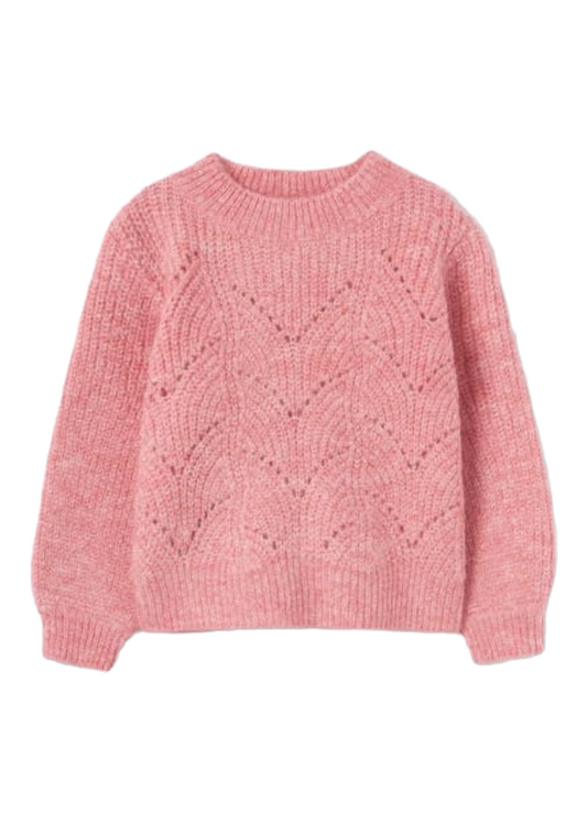 Abel & Lula Age 3/4 Girls Marl Pink Knitted Jumper