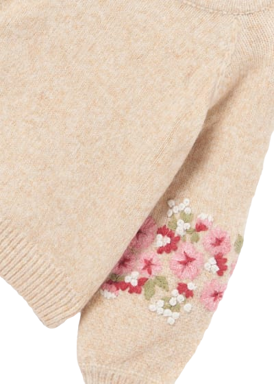 Abel & Lula Age 3/4 Girls Floral Embroidered Knitted Jumper