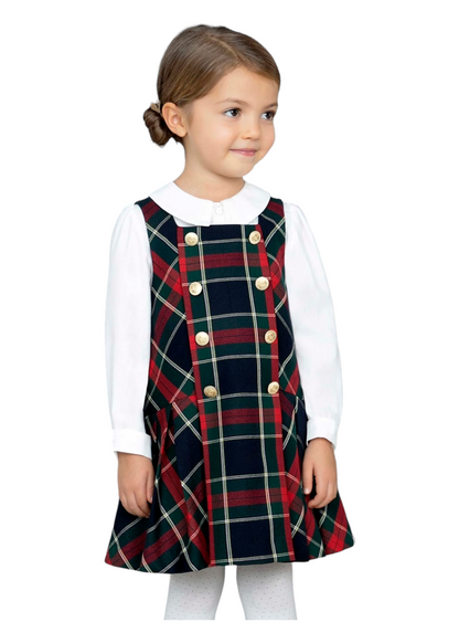 Abel & Lula Tartan Pinafore Dress Age 4