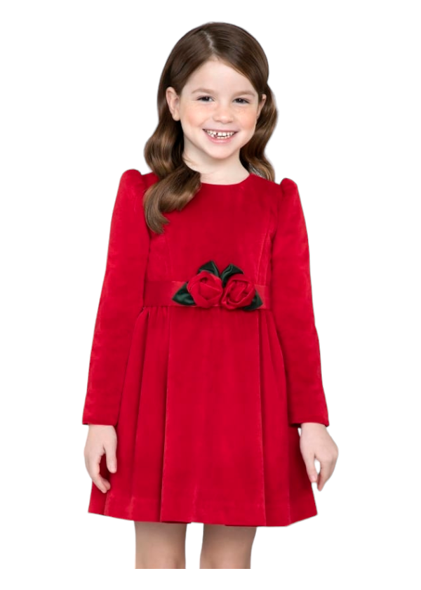 Abel & Lula Red Velvet Dress Age 4