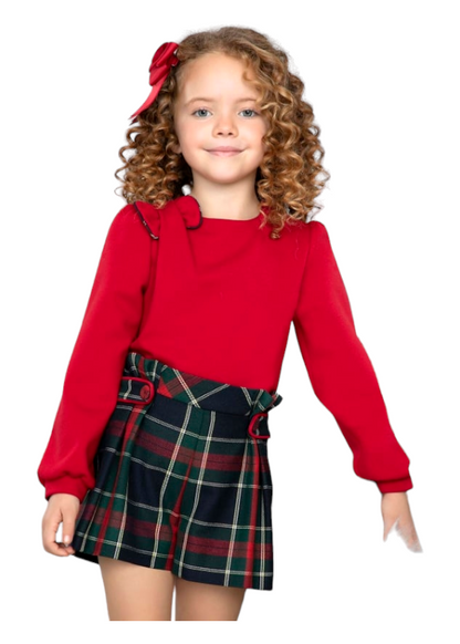 Abel & Lula Red Milano Stretch Top Age 4