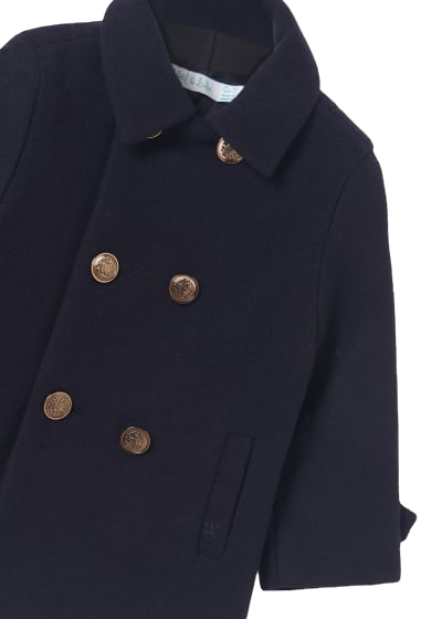 Abel & Lula Boys Age 12 Months Navy Wool Coat