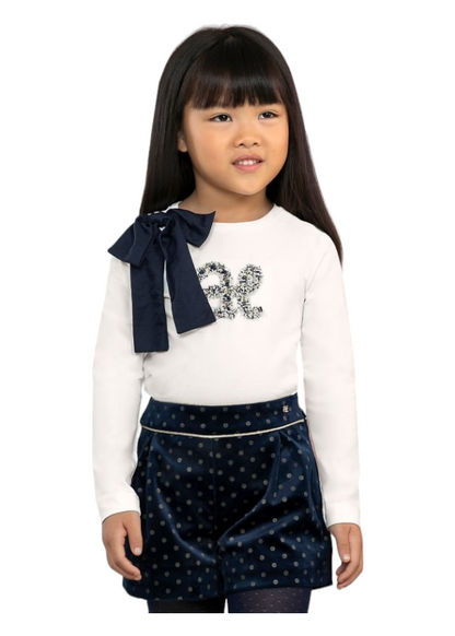 Abel & Lula Girls Age 4 Long-Sleeved Bow Top