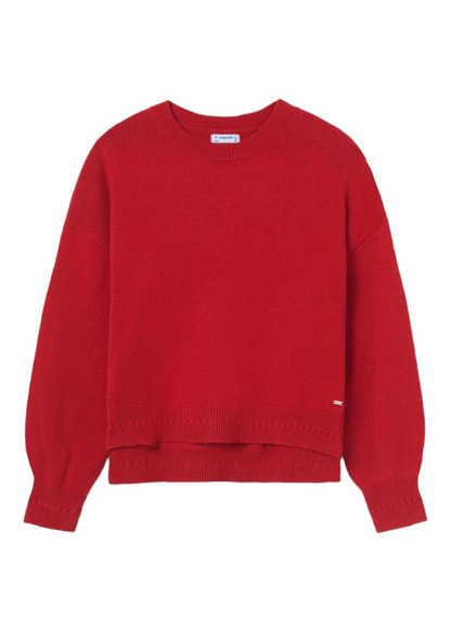 Mayoral Faux Red Knitted Jumper Girls Age 8 (128cm)