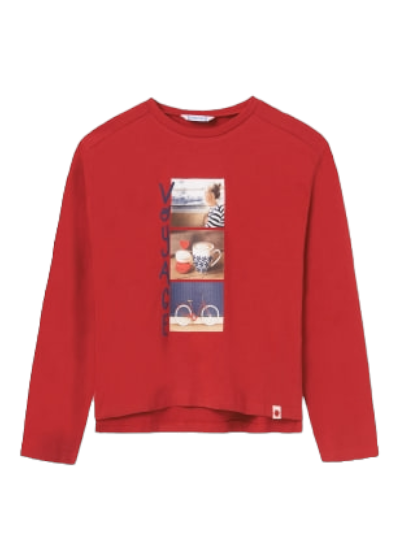 Mayoral Girls Age 8 Printed Long-Sleeved Top