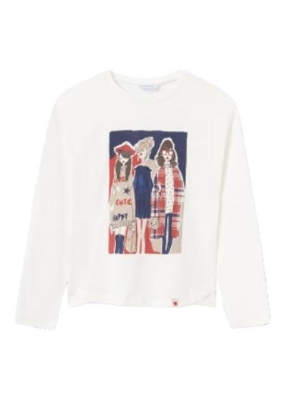 Mayoral Girls Age 8 Printed Long-Sleeved Top