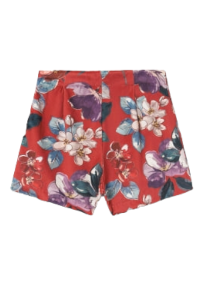 Mayoral Girls Age 8 Red Floral Printed Wide Leg Shorts