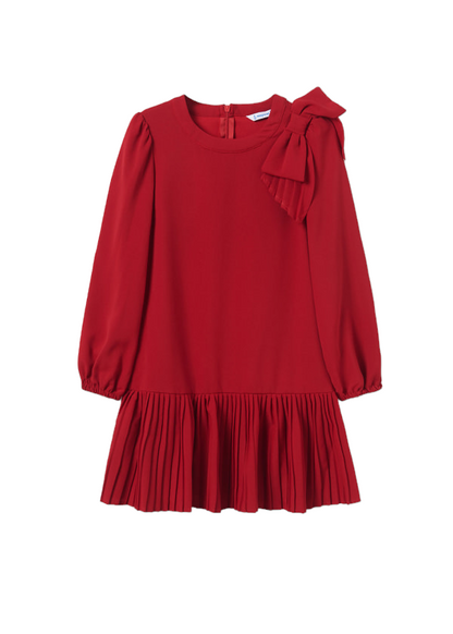 Mayoral Girls Age 8 Red Crepe Dress