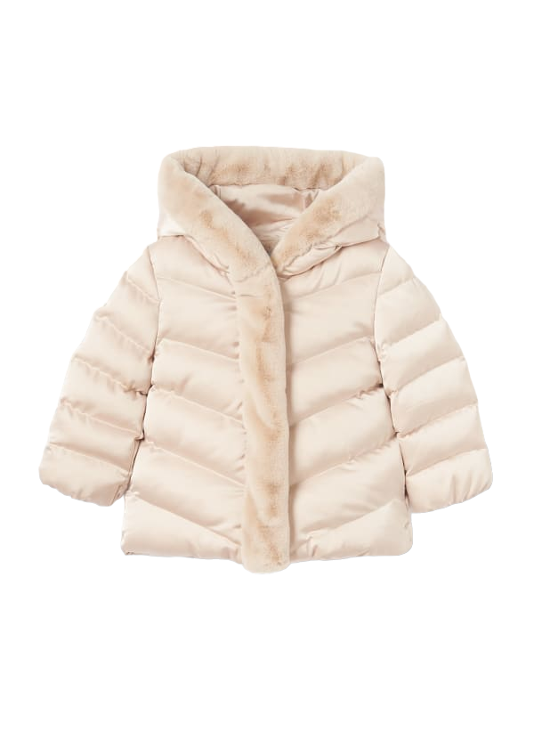 Abel & Lula Faux Fur Trim Puffer Jacket Age 12 Months Girls