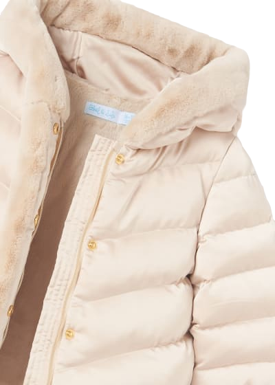 Abel & Lula Faux Fur Trim Puffer Jacket Age 12 Months Girls