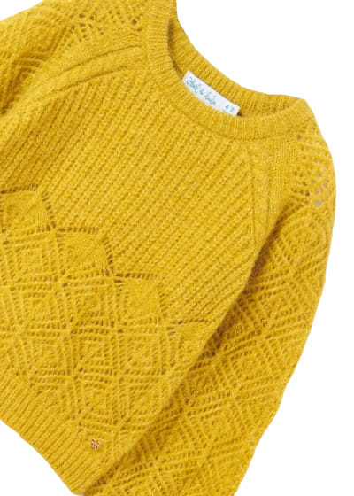 Abel & Lula Age 3/4 Girls Yellow/Green Knitted Jumper