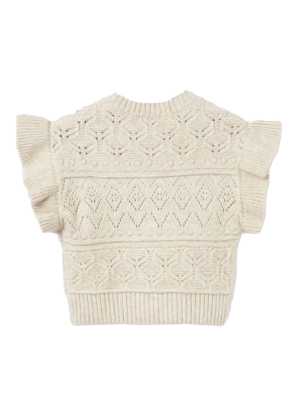 Abel & Lula Wheat Coloured Knitted Vest Age 4