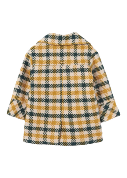 Copy of Abel & Lula Age 3/4 Girls Green Check Coat