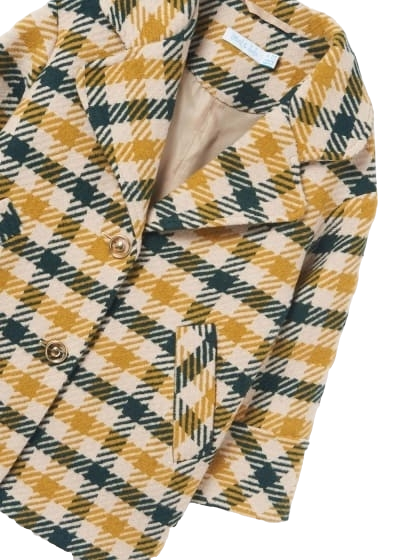 Copy of Abel & Lula Age 3/4 Girls Green Check Coat