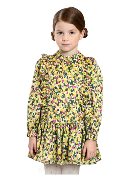 Abel & Lula Age 3/4 Girls Floral Satin Dress