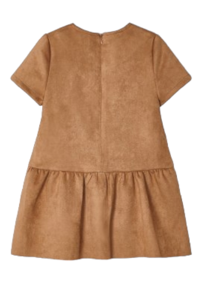 Mayoral Girls Age 4 Faux Suede Dress With Matching Bag