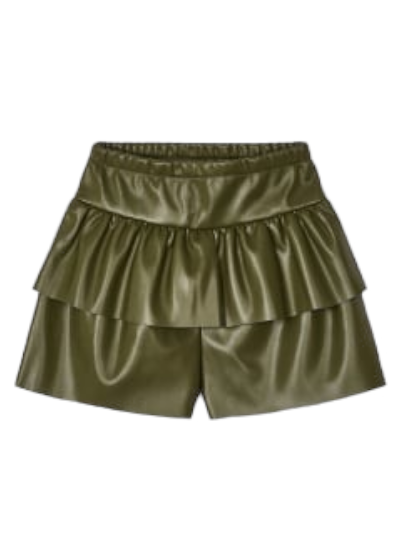 Mayoral Girls Age 4 Faux Leather Tiered Skort