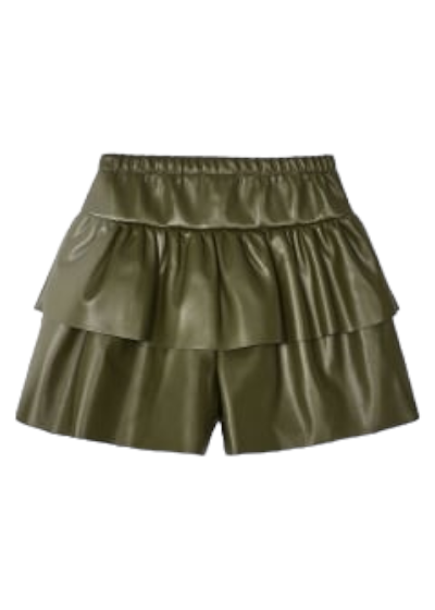 Mayoral Girls Age 4 Faux Leather Tiered Skort