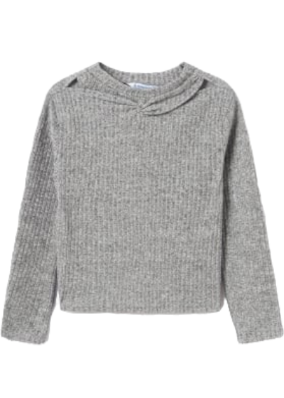 Mayoral Grey Ribbed Jumper Girls Age 8 (128cm)