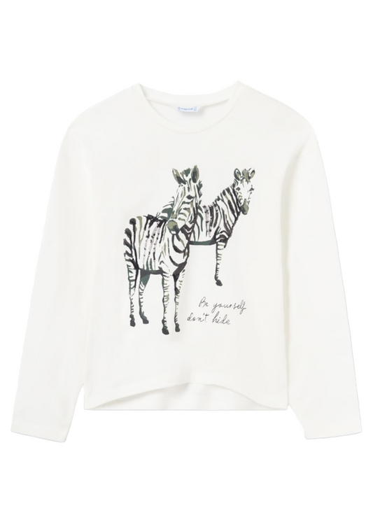 Mayoral Girls Age 8 Printed Long-Sleeved Top