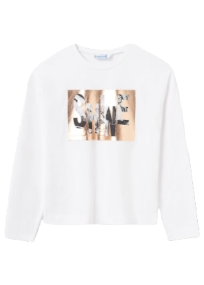 Mayoral Girls Age 8 Graphic Printed Long-Sleeved Top