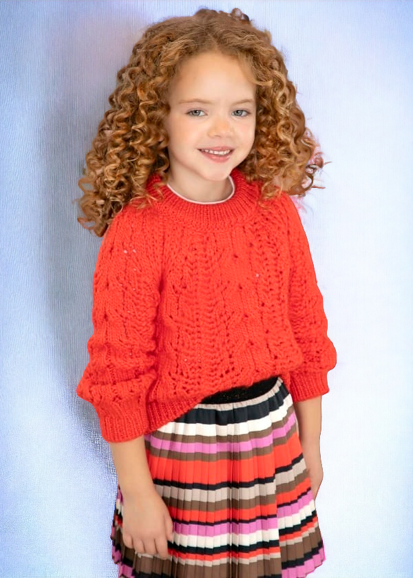 Abel & Lula Age 3/4 Girls Orange Knitted Jumper