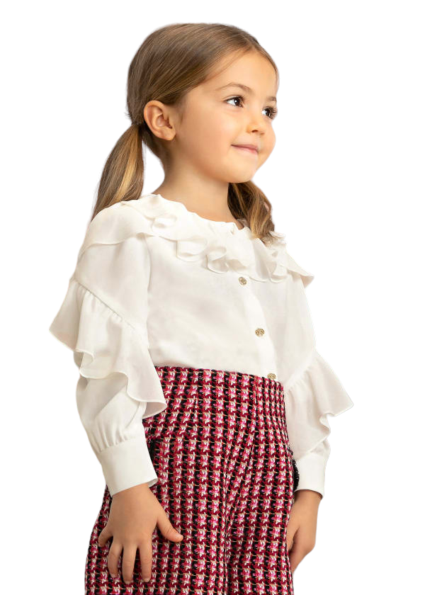 Abel & Lula Age 3/4 Girls Ruffle Chiffon Blouse