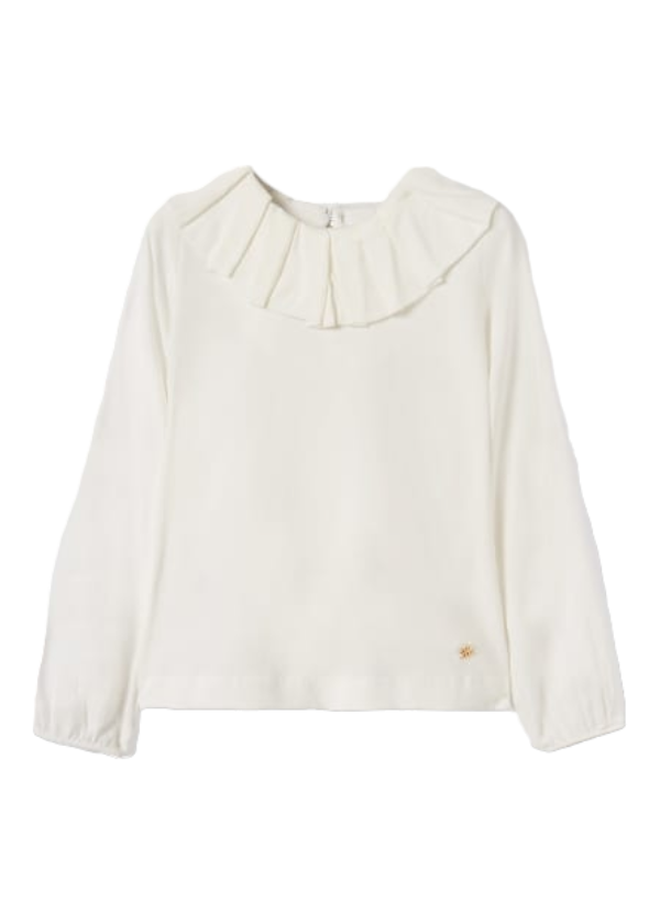 Abel & Lula Age 3/4 Girls Ruffle Collar Top