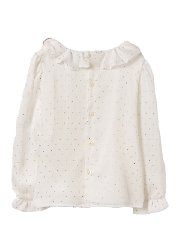 Abel & Lula Age 3/4 Girls Gold Polka Dot Blouse