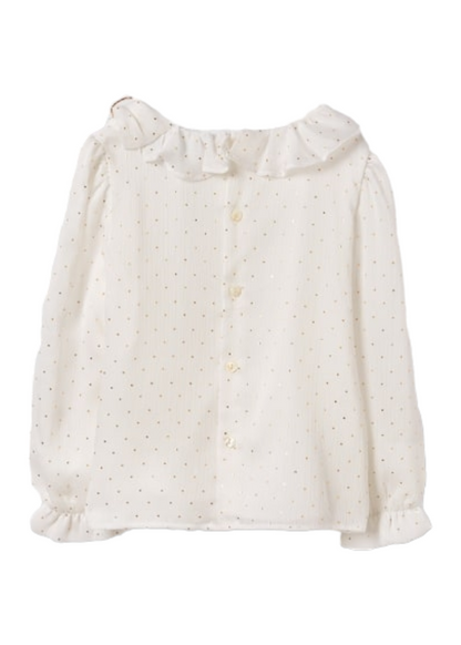 Abel & Lula Age 3/4 Girls Gold Polka Dot Blouse