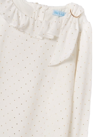 Abel & Lula Age 3/4 Girls Gold Polka Dot Blouse